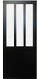 GD MENUISERIES - Porte Coulissante Atelier Noir vitre depoli H204 x L83 cm, Rail Alu - vignette