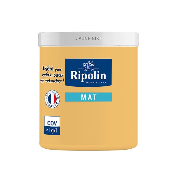 RIPOLIN - Testeur peinture mate Jaune Niki - 75ml - large