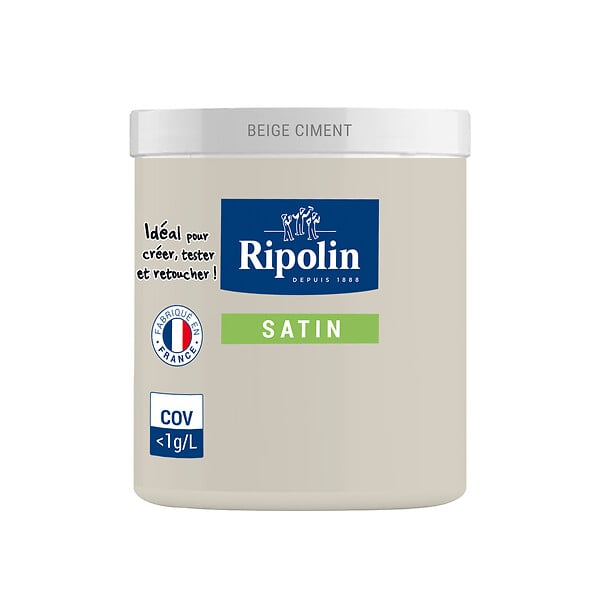 RIPOLIN - Testeur peinture satinée 75ml - Beige Ciment - large