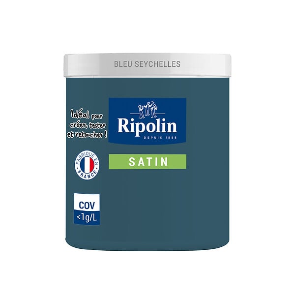 RIPOLIN - Testeur peinture satiné - Bleu Seychelles - 75ml - large