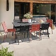 OVIALA - Ensemble table de jardin et 8 chaises en métal gris et argile - Palavas - vignette