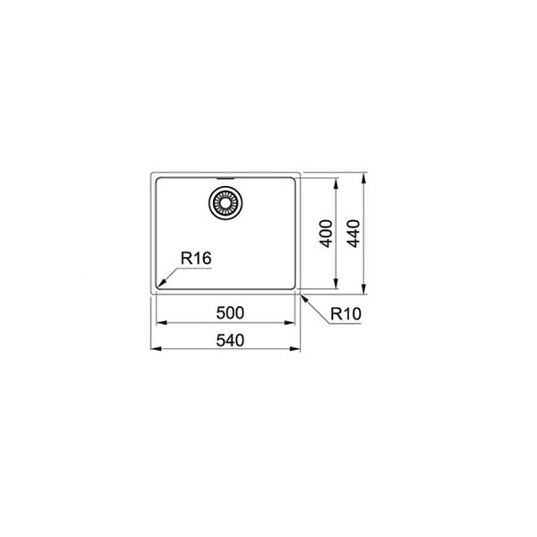 FRANKE - cuve à monter sous plan 60cm inox - 471497 - large