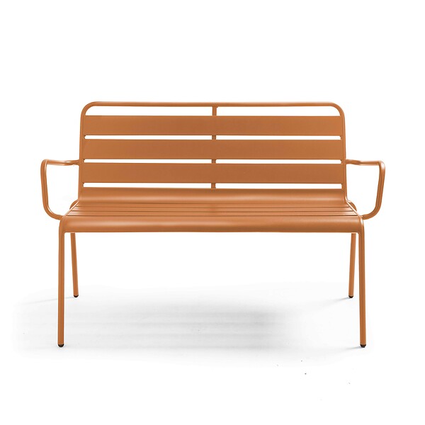 OVIALA - Banc de jardin en métal caramel - Palavas - large