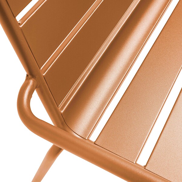 OVIALA - Banc de jardin en métal caramel - Palavas - large