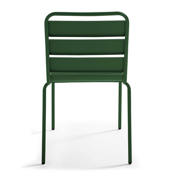 OVIALA - Chaise de jardin en métal vert forêt - Palavas - large