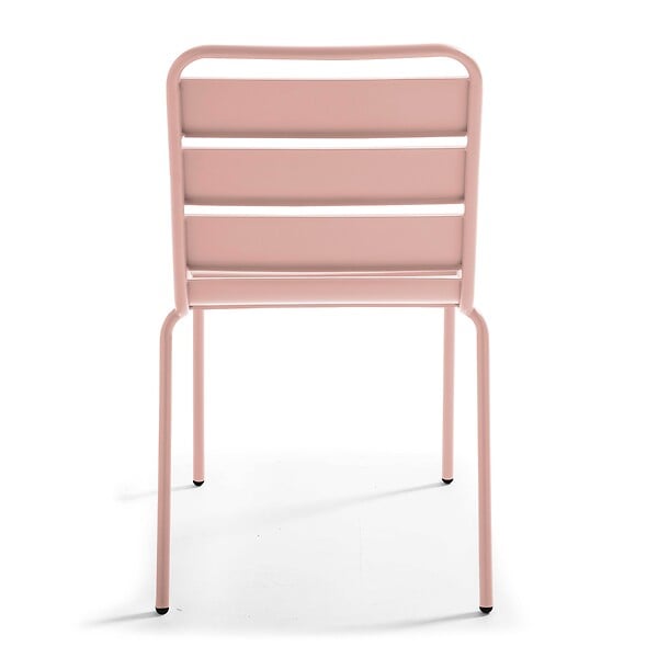 OVIALA - Chaise de jardin en métal rose poudré - Palavas - large