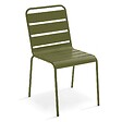 OVIALA - Chaise de jardin en métal vert kaki - Palavas - vignette