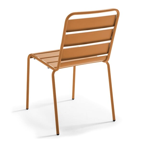 OVIALA - Chaise de jardin en métal caramel - Palavas - large