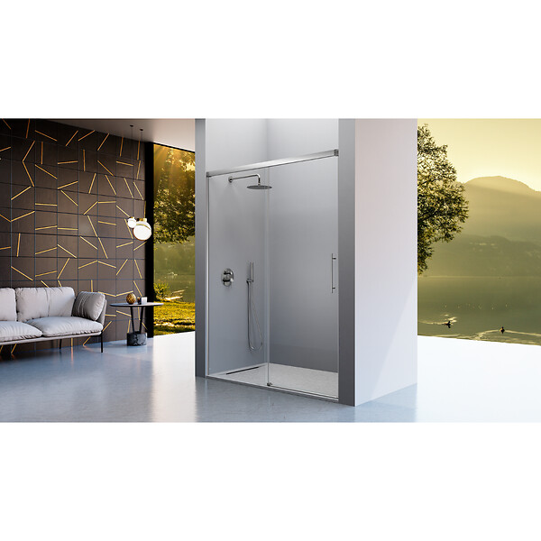 KASSANDRA - Paroi de douche fixe + Porte coulissante URBAN 154-157 cm - large