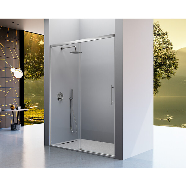 KASSANDRA - Paroi de douche fixe + Porte coulissante URBAN 101-104 cm - large