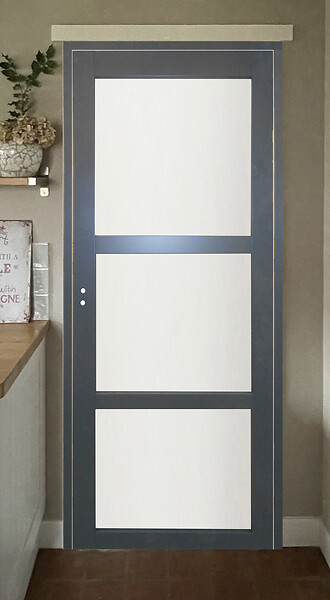 GD MENUISERIES - Bloc Porte Blakeria Gris Anthr Vitrée H204 x L73 cm Côte Tableau P.Droit - large
