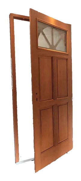 GD MENUISERIES - Porte d'entrée Bois Vitrée Ferji, H215 x L90 cm Côte Tableau p.Gauche - large
