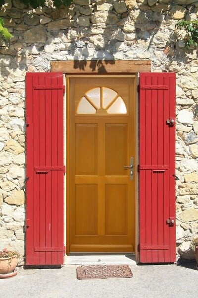 GD MENUISERIES - Porte d'entrée Bois Vitrée Ferji, H215 x L90 cm Côte Tableau p.Gauche - large