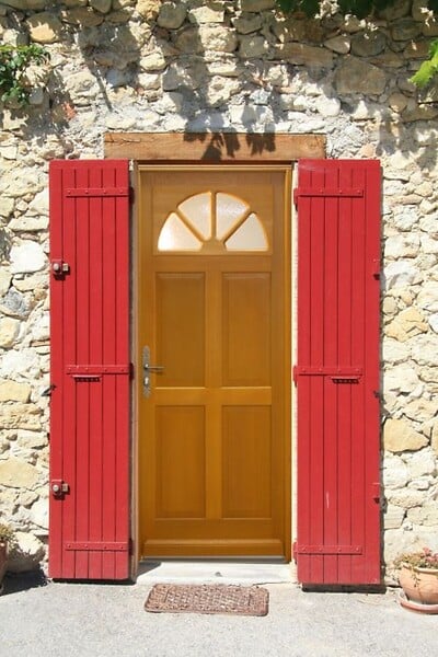 GD MENUISERIES - Porte d'entrée Bois Vitrée Ferji, H215 x L90 cm Côte Tableau, p.Droit - large