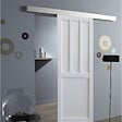 GD MENUISERIES - Porte Coulissante Atelier 2 Panneaux Blanc H204 x L73 cm, Rail Alu - vignette