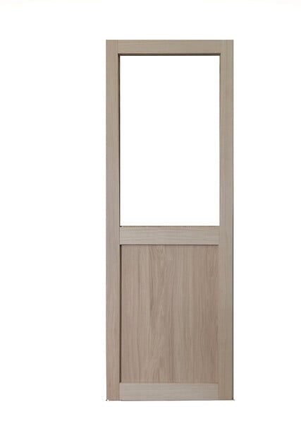 GD MENUISERIES - Porte Coulissante Atelier placage chene Vitrée H204 x L83 cm - large