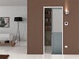 GD MENUISERIES - Porte Coulissante Athena Gris Clair Vitrée H204 x L73 cm, Galandage, kit de finition - vignette