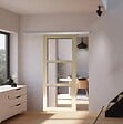 GD MENUISERIES - Porte Coulissante bois Ayous Vitrage transparent H204 x L73 cm, Rail Alu - vignette