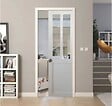 GD MENUISERIES - Porte Coulissante Atelier Blanc H204 x L83 cm, Galandage, kit de finition - vignette