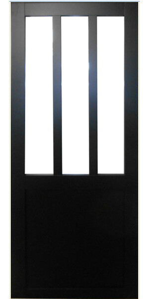 GD MENUISERIES - Porte Coulissante Atelier Noir H204 x L93 cm - large