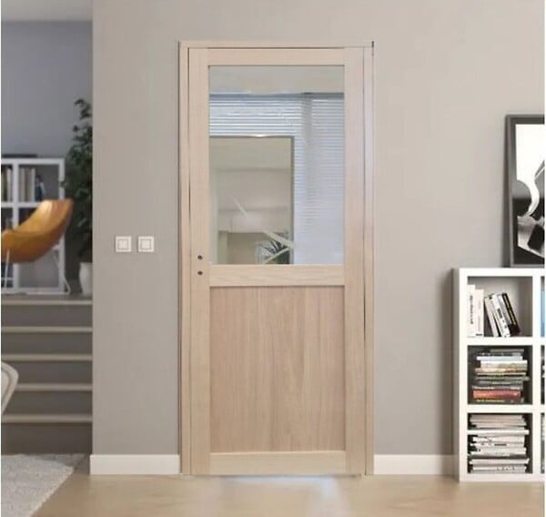 GD MENUISERIES - Bloc Porte Atelier placage chene H204 x L83 cm Côte Tableau P.Droit - large