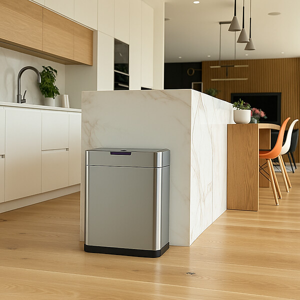 KITCHEN MOVE - Poubelle automatique inox DAYTONA argent 60L - large
