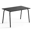 OVIALA - Table de jardin en acier 120 x 70 cm 6 places noir - Palavas - vignette