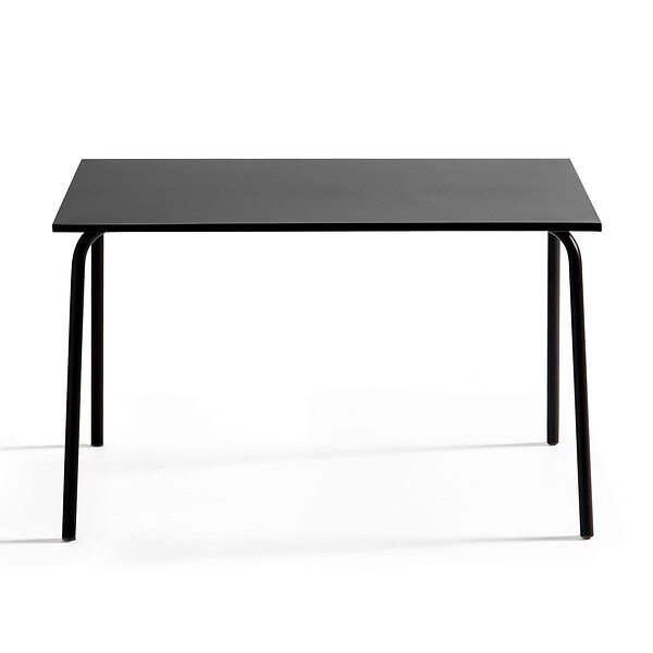 OVIALA - Table de jardin en acier 120 x 70 cm 6 places noir - Palavas - large
