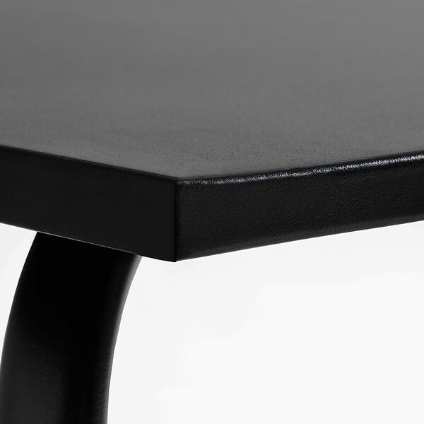 OVIALA - Table de jardin en acier 120 x 70 cm 6 places noir - Palavas - large