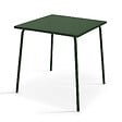 OVIALA - Table de jardin carrée en métal 70 cm 4 places vert forêt - Palavas - vignette