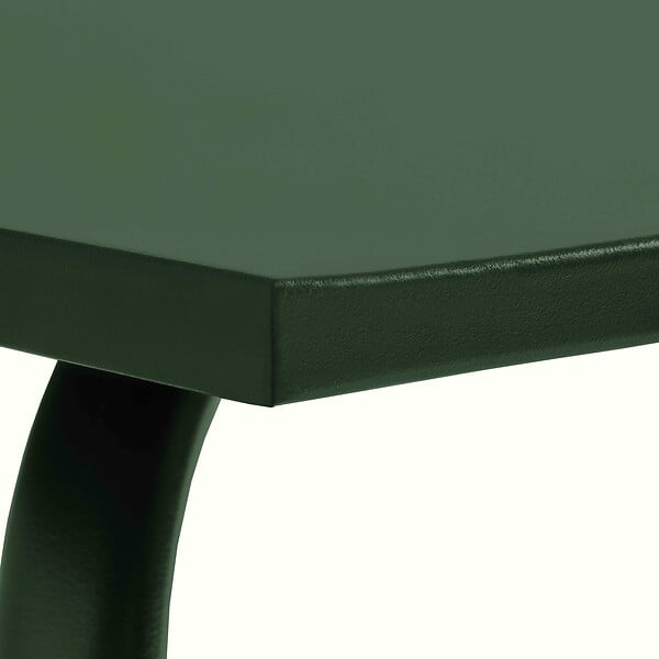 OVIALA - Table de jardin carrée en métal 70 cm 4 places vert forêt - Palavas - large