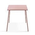 OVIALA - Table de jardin carrée en métal 70 cm 4 places rose poudré - Palavas - vignette