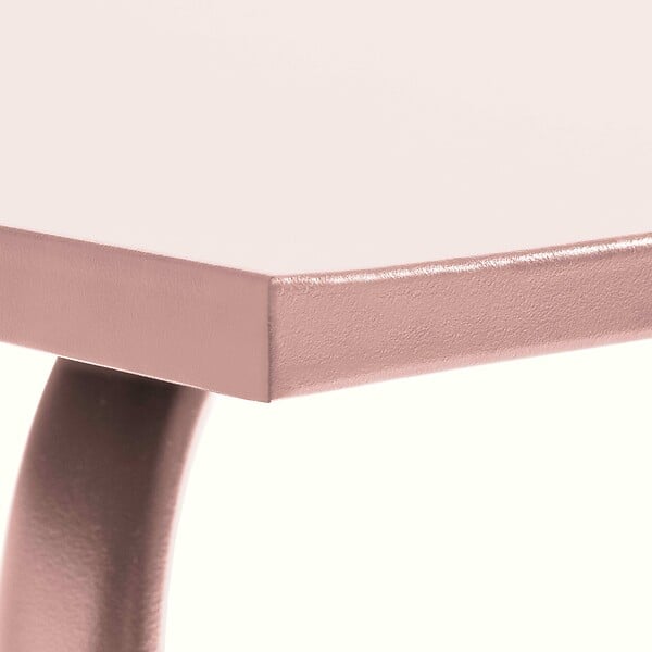 OVIALA - Table de jardin carrée en métal 70 cm 4 places rose poudré - Palavas - large