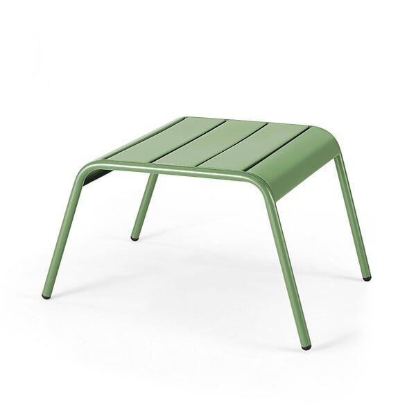 OVIALA - Fauteuil relax et repose pied en métal vert cactus - Palavas - large