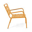 OVIALA - Fauteuil relax et repose pied en métal jaune - Palavas - vignette