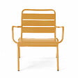 OVIALA - Fauteuil relax et repose pied en métal jaune - Palavas - vignette