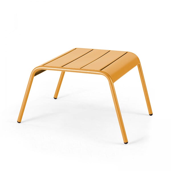 OVIALA - Fauteuil relax et repose pied en métal jaune - Palavas - large