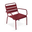 OVIALA - Fauteuil de jardin bas relax acier pourpre - Palavas - vignette