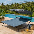 CONCEPT USINE - Transat avec pare-soleil 2 personnes gris ALOHA - vignette