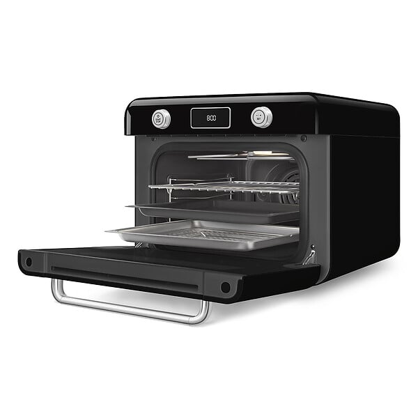 SMEG - Mini four combiné vapeur 1800w noir - COF01BLEU - large