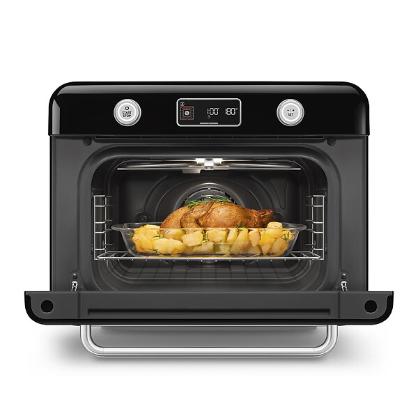SMEG - Mini four combiné vapeur 1800w noir - COF01BLEU - large
