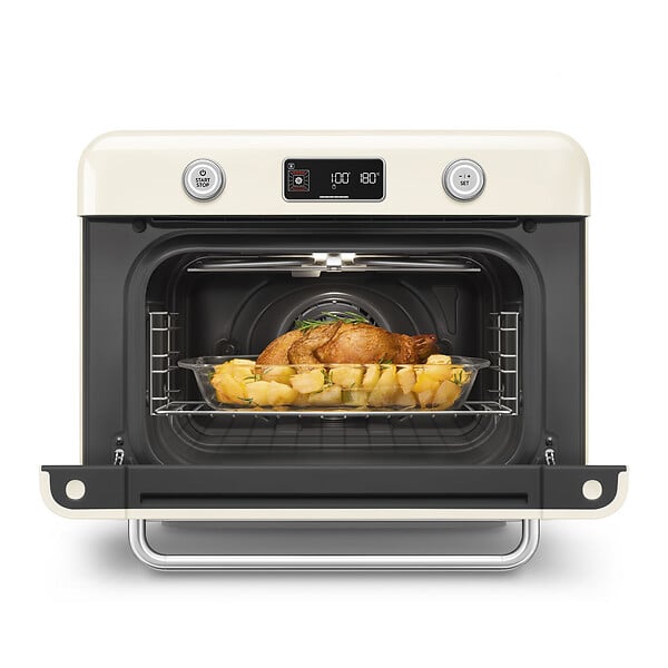 SMEG - Mini Four Combiné Vapeur 1800w Crème - COF01CREU - large