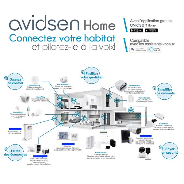 AVIDSEN - Lot de 2 caméra connectée AvidsenHome HomeCam WR - large