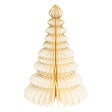 FEERIC LIGHTS & CHRISTMAS - Sapin de Noël en papier plié Écru liseré Doré H 30 cm - vignette