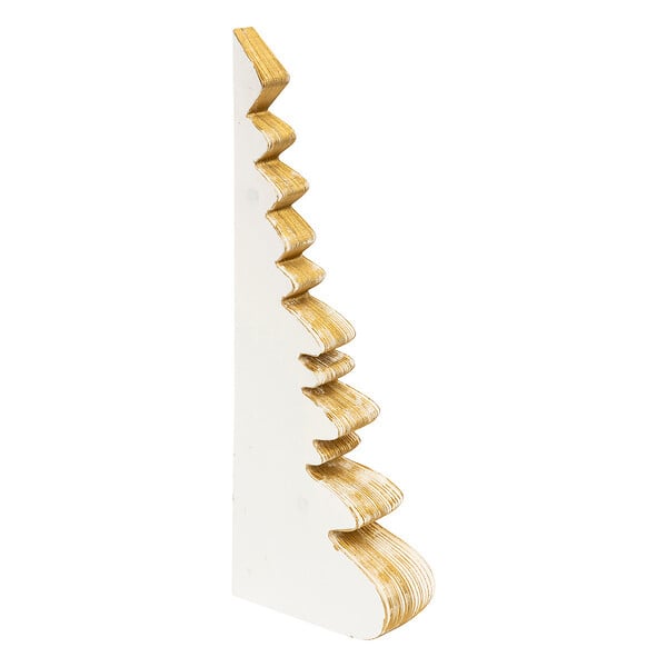FEERIC LIGHTS & CHRISTMAS - Sapin de Noël en papier plié Écru liseré Doré H 30 cm - large