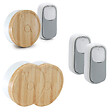 AVIDSEN - Lot de 3 carillons et 3 boutons sans fil sans pile Bamboo - vignette