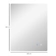 KLEANKIN - Miroir rectangulaire mural lumineux LED de salle de bain - 80 x 60 cm - 3 couleurs, luminosité réglable interrupteur tactile système antibuée blanc transparent - vignette