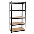 INTEC - Etagère de Rangement Noire 90 x 40cm x H180cm - Rayonnage Métal Haute qualité 5 Plateaux Charges lourdes 1500kg INTEC - vignette