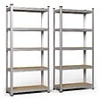 VOUNOT - Lot de 2 Etagères de rangement charge lourde robuste à 5 niveaux 70x30x150cm - vignette