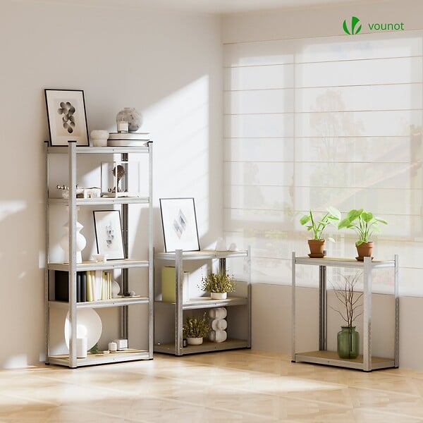 VOUNOT - Lot de 2 Etagères de rangement charge lourde robuste à 5 niveaux 70x30x150cm - large